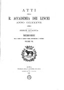 Copertina di Memorie della Classe di Scienze Fisiche, Matematiche e Naturali