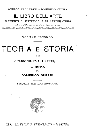 Copertina di Il libro dell'arte: Teoria e storia dei componimenti letterari, a cura di D. Guerr. 2. ed., riv