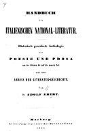 Copertina di Handbuch der italienischen National-Literatur