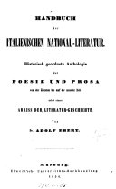 Copertina di Handbuch der italienischen National-Literatur, historische geordnete Anthologie von A. Ebert