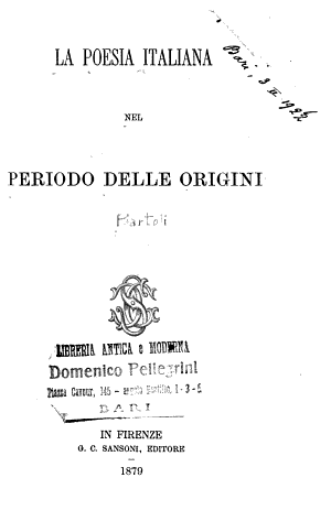 Copertina di La poesia italiana nel periodo delle origini