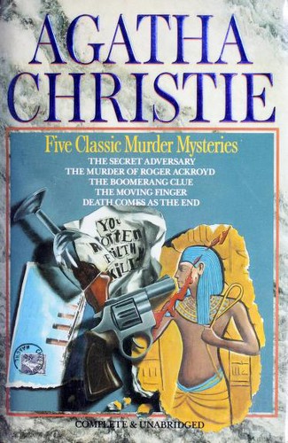 Copertina di Five Classic Murder Mysteries (Boomerang Clue / Death Comes as the End / Moving Finger / Murder of Roger Ackroyd / Secret Adversary)