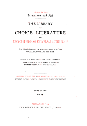 Copertina di The Library of Choice Literature and Encyclopedia of Universal Authorship