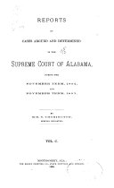 Copertina di Report of Cases Argued and Determined in the Supreme Court of Alabama