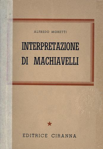 Copertina di Interpretazione di Machiavelli