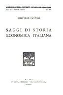 Copertina di Saggi di storia economica italiana