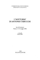 Copertina di I "notturni" di Antonio Tabucchi