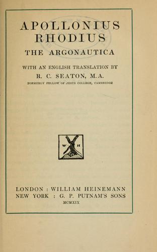 Copertina di Apollonius Rhodius
