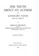 Copertina di The Truth about an Author and Literary Taste how to Form it