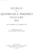 Copertina di Elenco dei quotidiani e periodici italiani