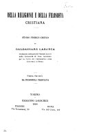 Copertina di Della religione e della filosofia cristiana