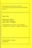 Copertina di Hermann Hesse und seine Verleger