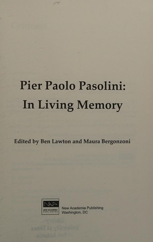 Copertina di Pier Paolo Pasolini