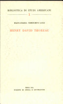Copertina di Henry David Thoreau. - Roma: Ed. di storia e letteratura 1954. 154 S. 8°