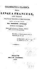 Copertina di Grammatica classica della lingua francese