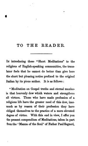 Copertina di Short Meditations for Every Day in the Year, by an Anonymous Italian Author. Tr. by E. J. Luck