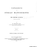 Copertina di Catalogue of Syriac Manuscripts in the British Museum Acquired Since the Year 1838