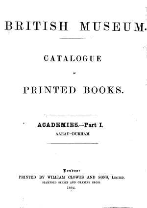 Copertina di Catalogue of Printed Books