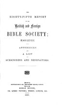Copertina di Report of the British and Foreign Bible Society
