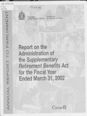 Copertina di Rapport Sur L'exécution de la Loi Sur Les Prestations de Retraite Supplémentaires