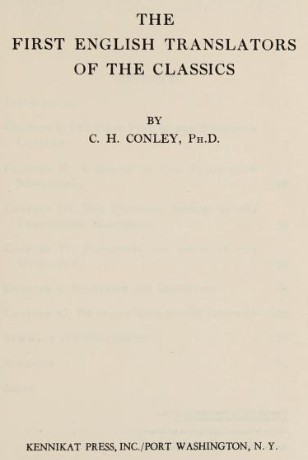 Copertina di The first English translators of the classics