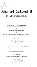 Copertina di Futur und Conditional II im Altprovenzalischen