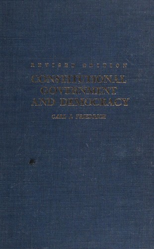 Copertina di Constitutional government and democracy