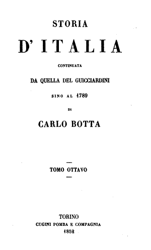 Copertina di Storia d'Italia continuata da quella del Guicciardini, sino al 1789