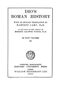 Copertina di Dio's Roman History: Books LXXI-LXXX. General index