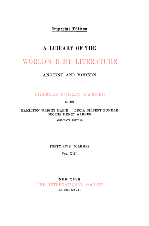 Copertina di Library of the World's Best Literature, Ancient and Modern: Dictionary of authors