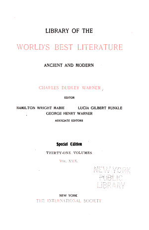Copertina di Library of the World's Best Literature