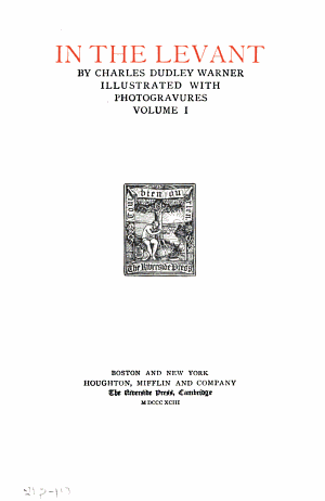 Copertina di In the Levant