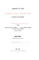 Copertina di Library of the World's Best Literature, Ancient and Modern