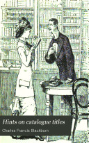 Copertina di Hints on catalogue titles, and on index entries