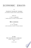 Copertina di Economic essays, ed. by O. M. W. Sprague