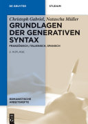 Copertina di Grundlagen der generativen Syntax
