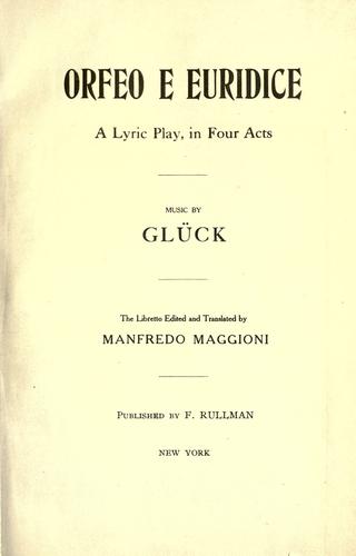 Copertina di Orfeo e Euridice