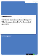 Copertina di Unreliable narration in Kazuo Ishiguro's "The Remains of the Day". A theoretical approach