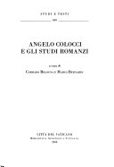 Copertina di Angelo Colocci e gli studi romanzi