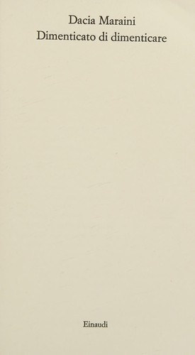 Copertina di Dimenticato di dimenticare