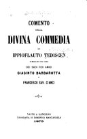 Copertina di Comento della Divina commedia di Ippioflauto Tediscen