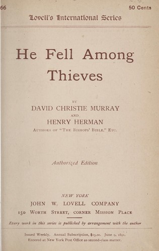 Copertina di He fell among thieves