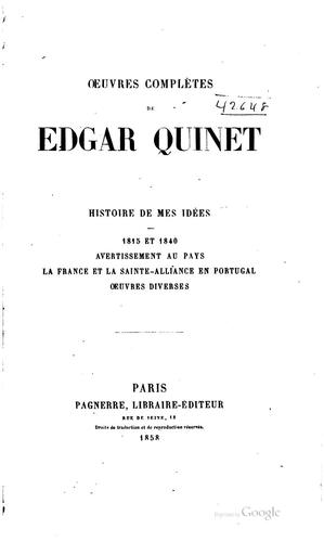 Copertina di Oeuvres Complètes de Edgar Quinet ...