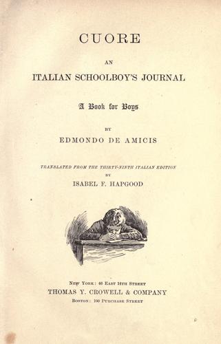 Copertina di Cuore, an Italian schoolboy's journal