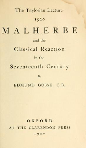 Copertina di Malherbe and the classical reaction in the seventeenth century