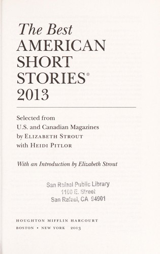 Copertina di The Best American Short Stories 2013