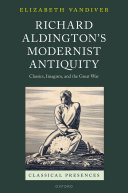Copertina di Richard Aldington's Modernist Antiquity