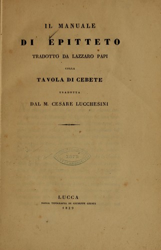 Copertina di Il manuale di Epitteto