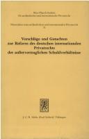 Copertina di Vorschläge und Gutachten zur Reform des deutschen internationalen Privatrechts der ausservertraglichen Schuldverhältnisse