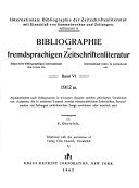 Copertina di Bibliographie der fremdsprachigen Zeitschriftenliteratur
